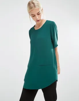 Monki Longline Woven Top