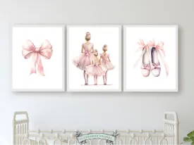 Mother and Daughter Ballet Nursery Prints - Set 1