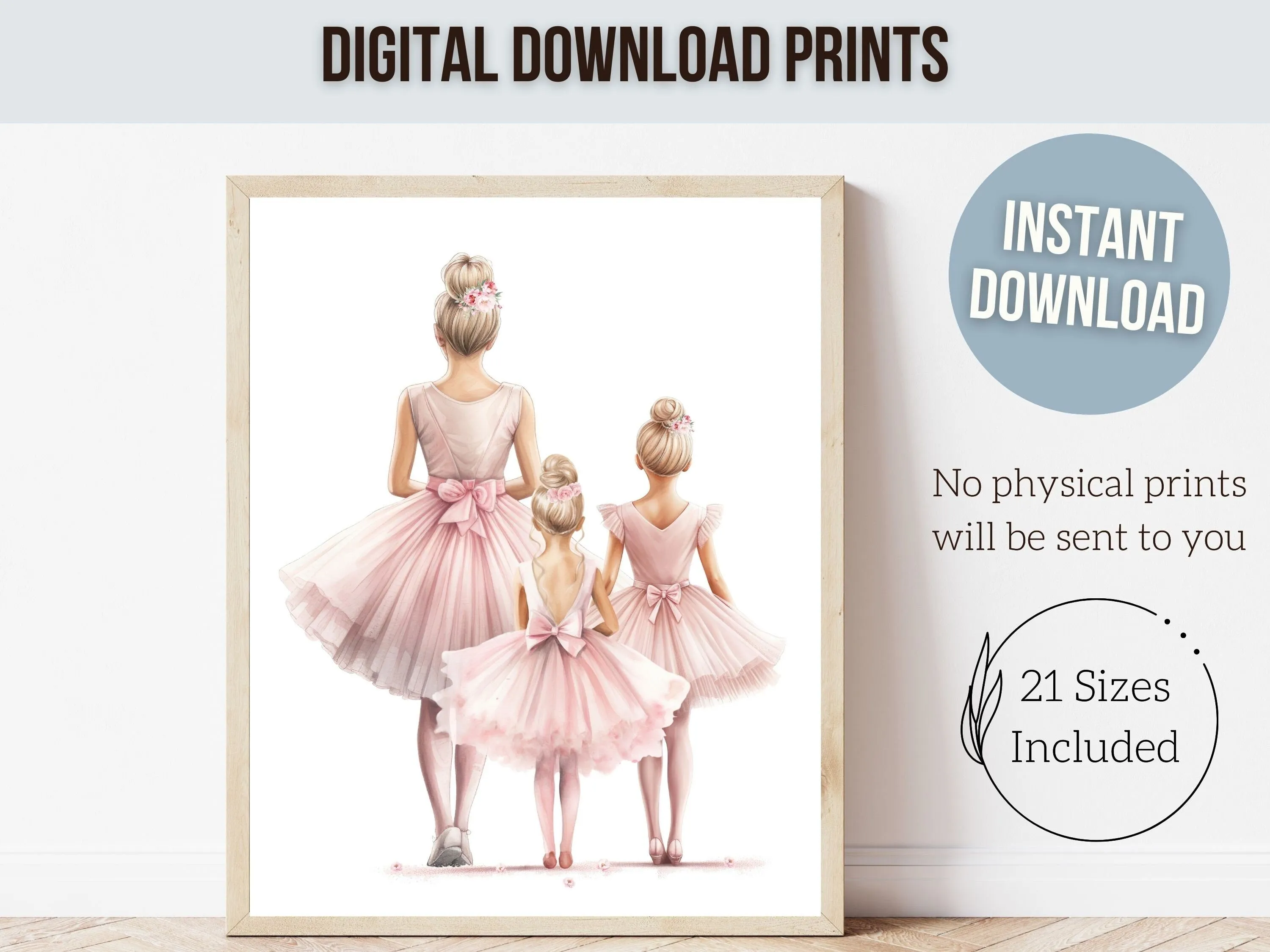 Mother and Daughter Ballet Nursery Prints - Set 1