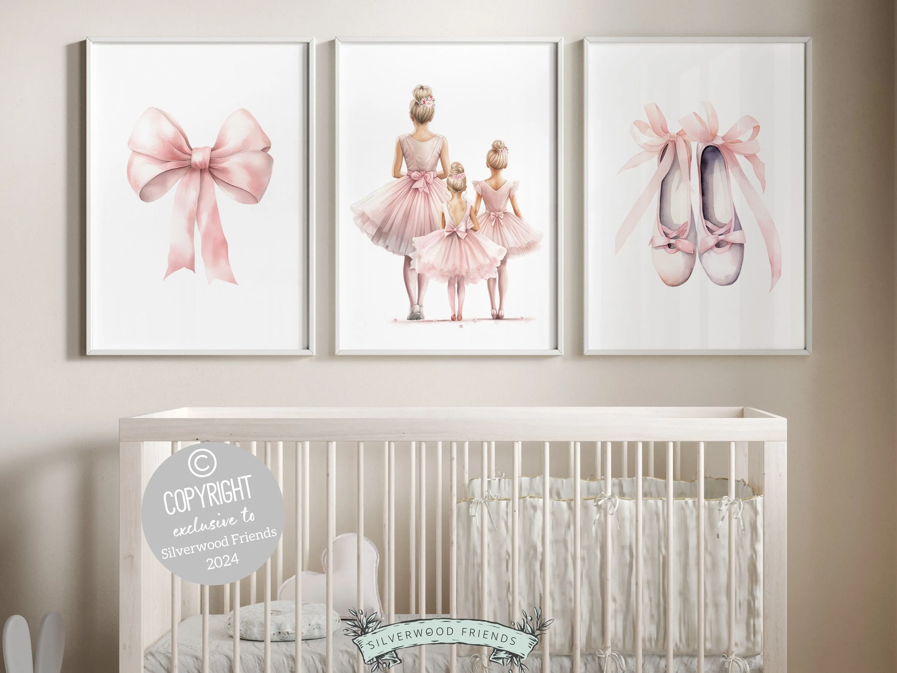 Mother and Daughter Ballet Nursery Prints - Set 1