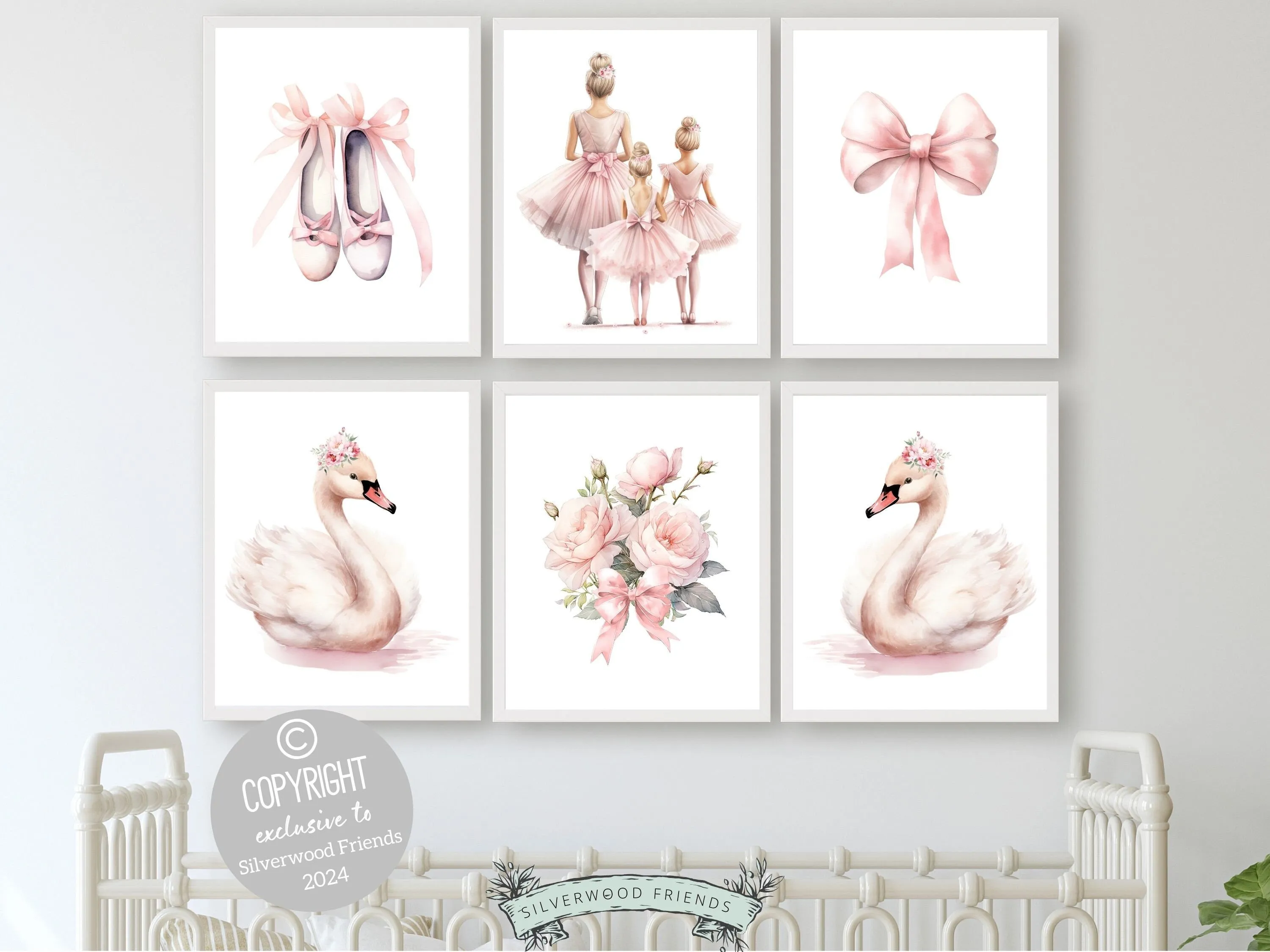 Mother and Daughter Ballet Nursery Prints - Set 2