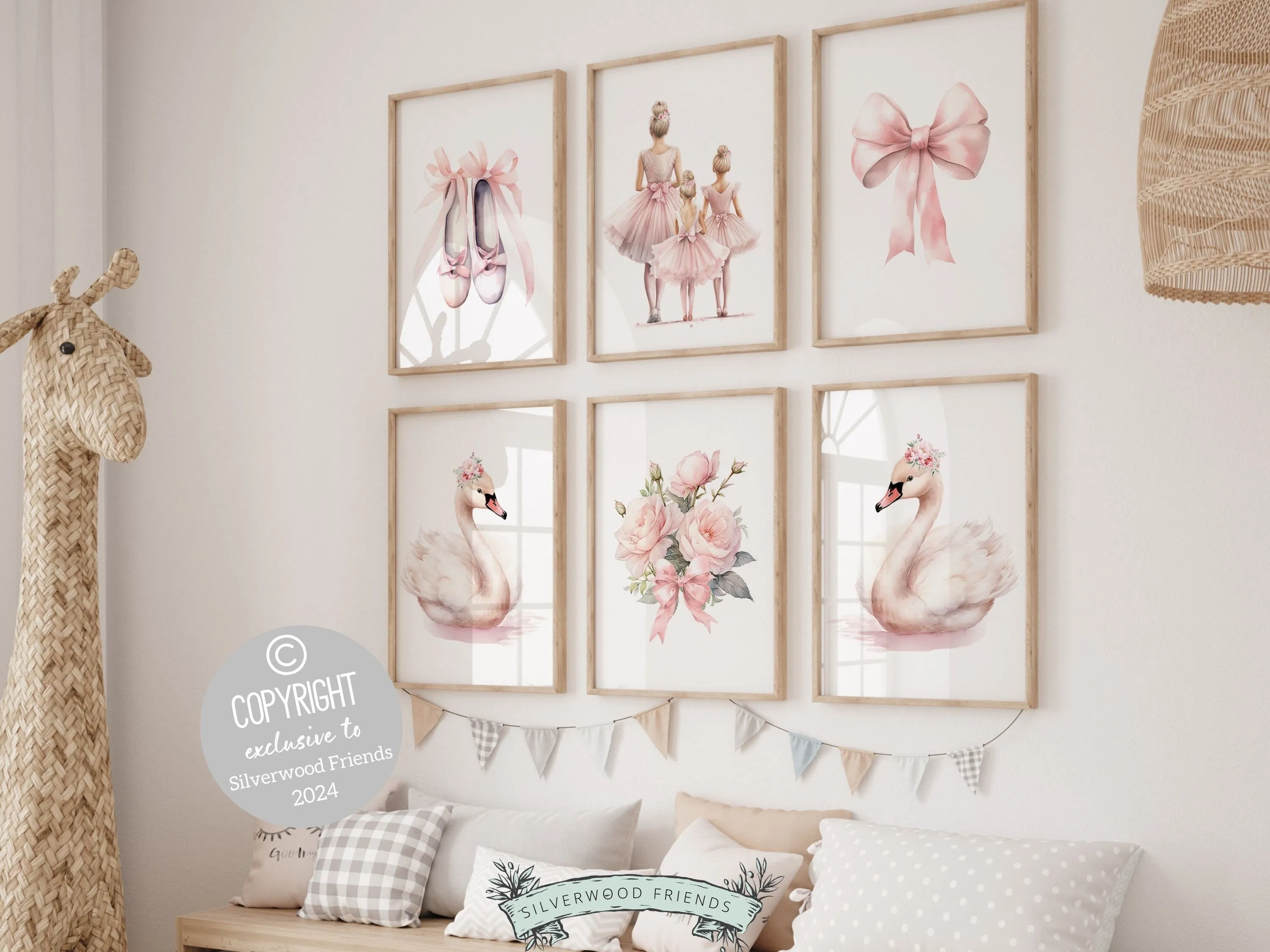 Mother and Daughter Ballet Nursery Prints - Set 2