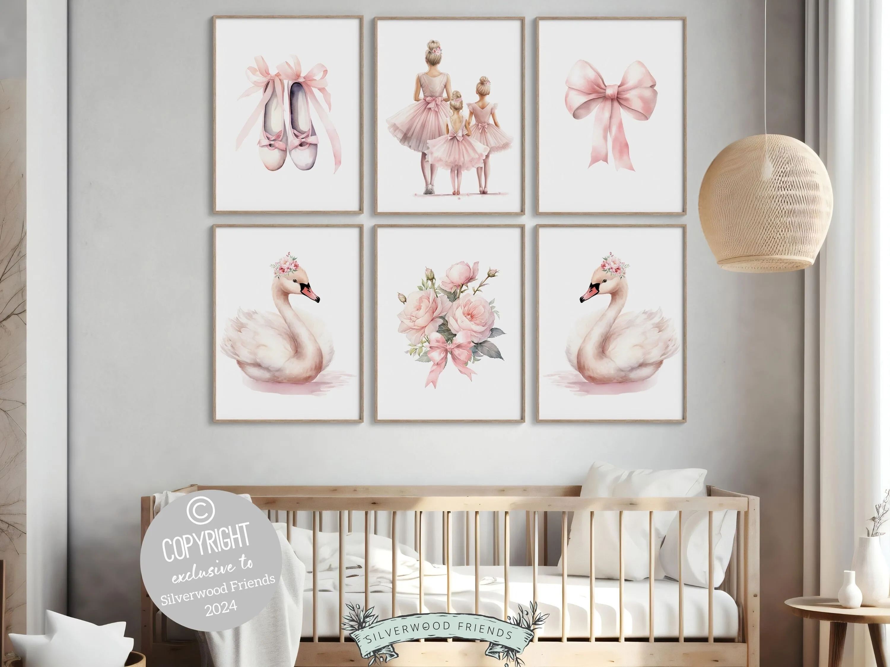 Mother and Daughter Ballet Nursery Prints - Set 2