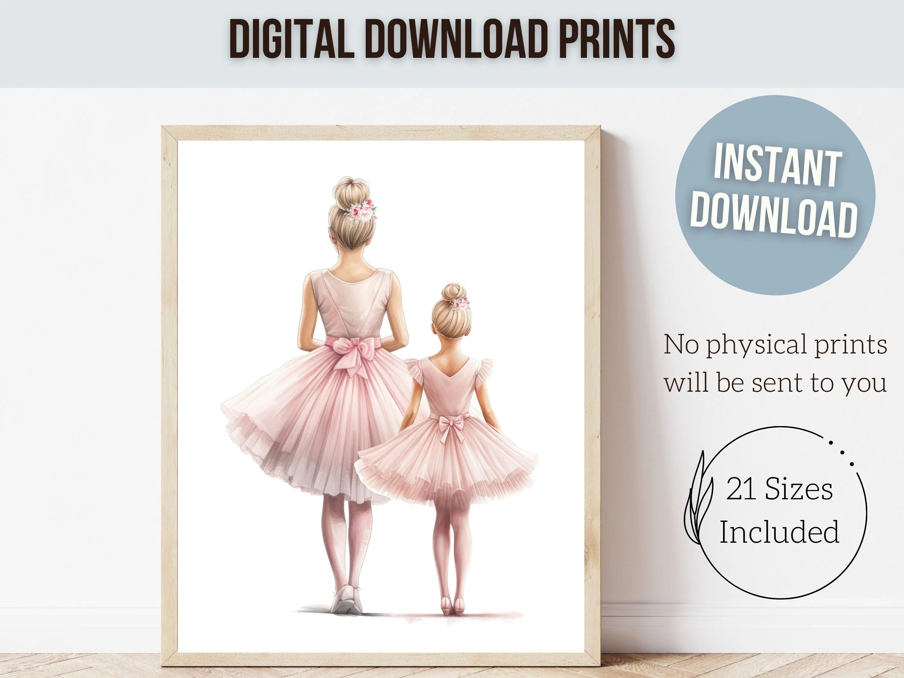 Mother and Daughter Ballet Nursery Prints - Set 3