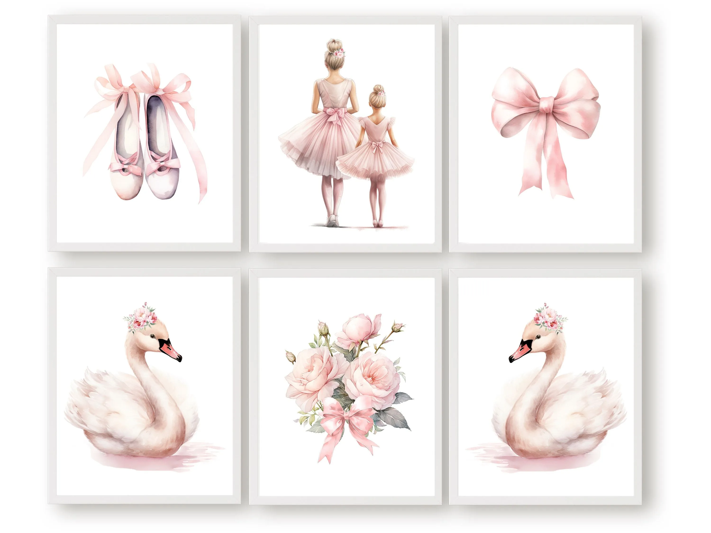 Mother and Daughter Ballet Nursery Prints - Set 3