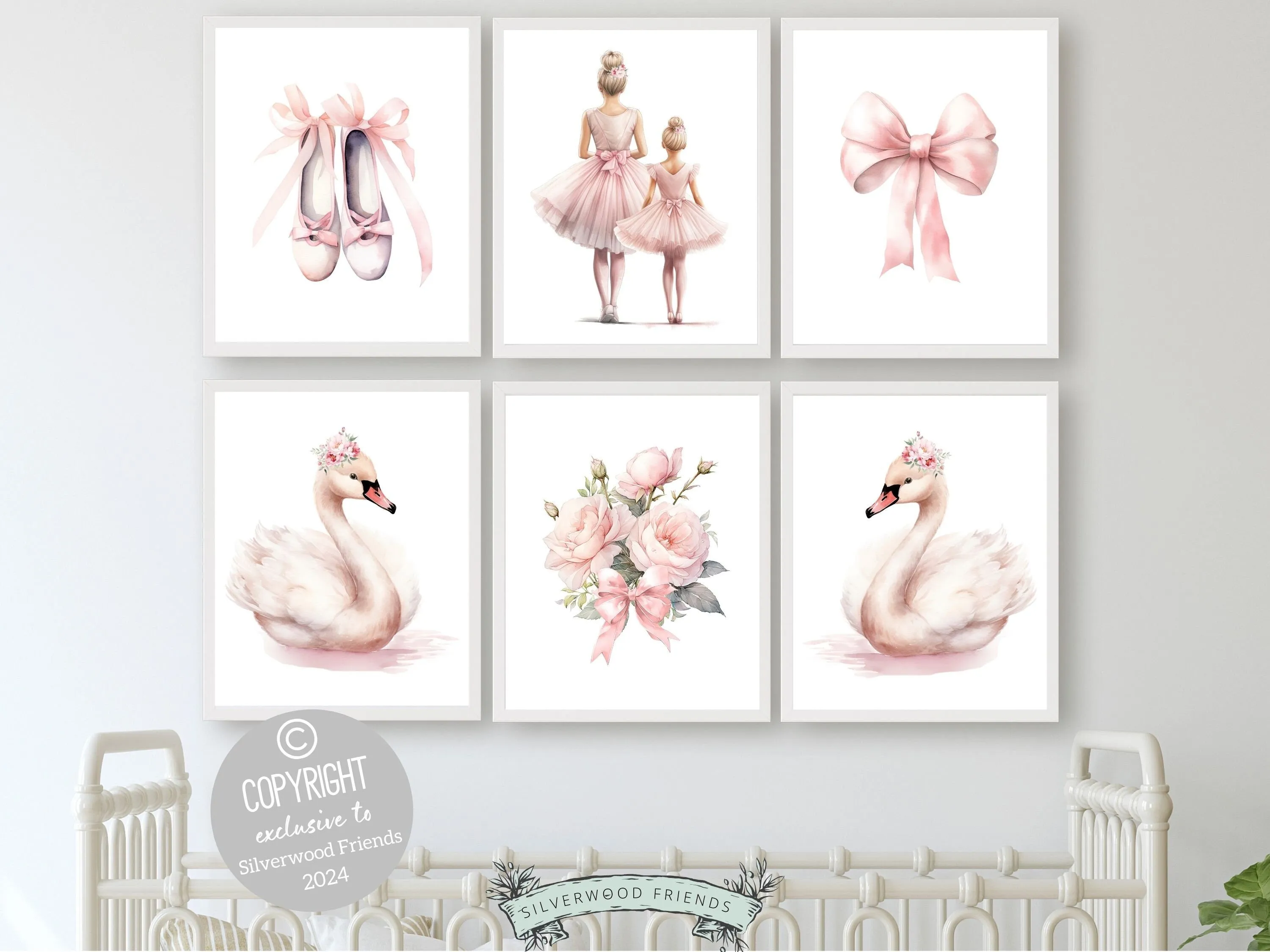 Mother and Daughter Ballet Nursery Prints - Set 3