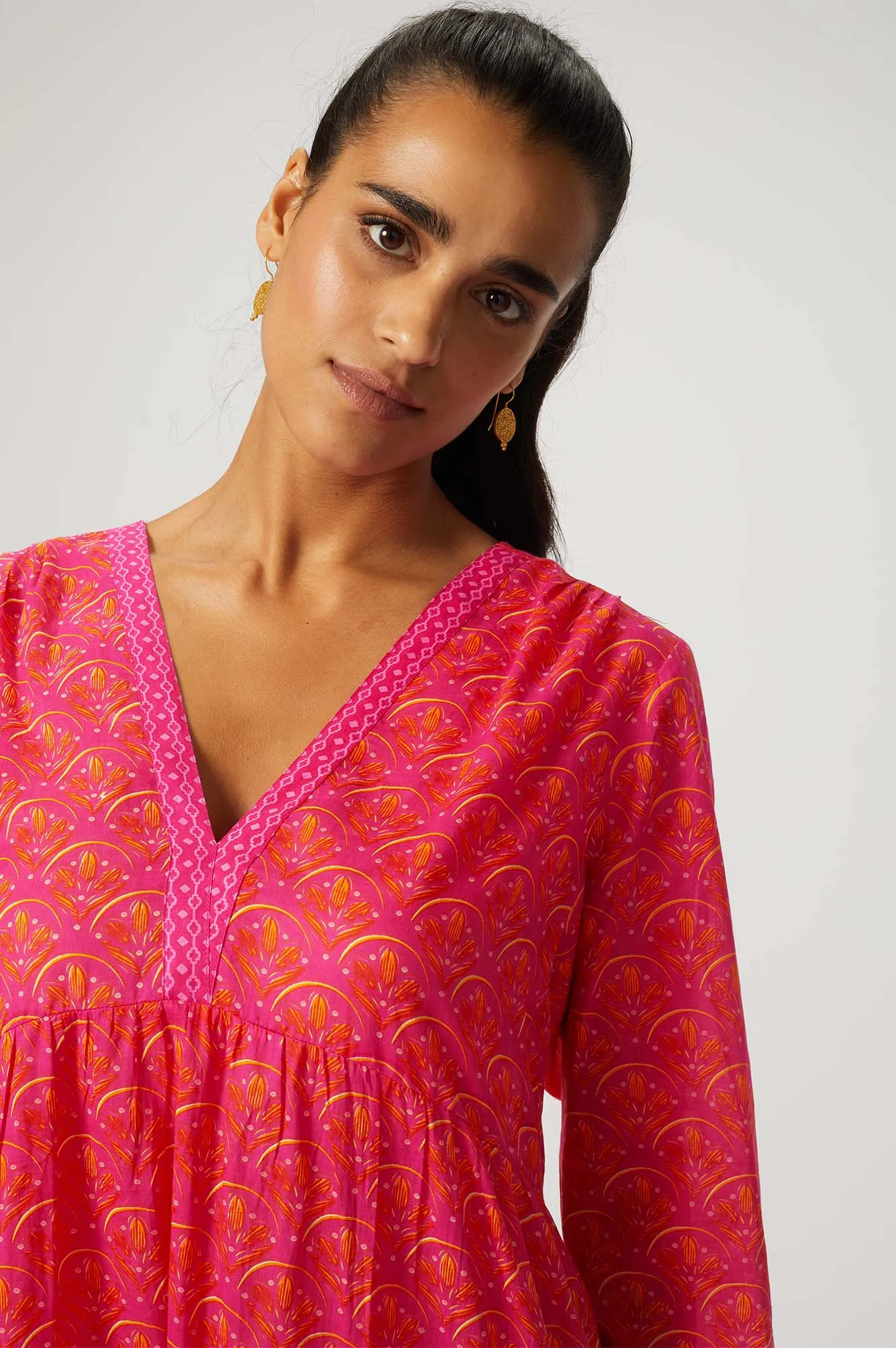 Mykonos Maxi Dress | Clover Pink/Orange