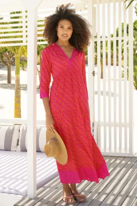 Mykonos Maxi Dress | Clover Pink/Orange