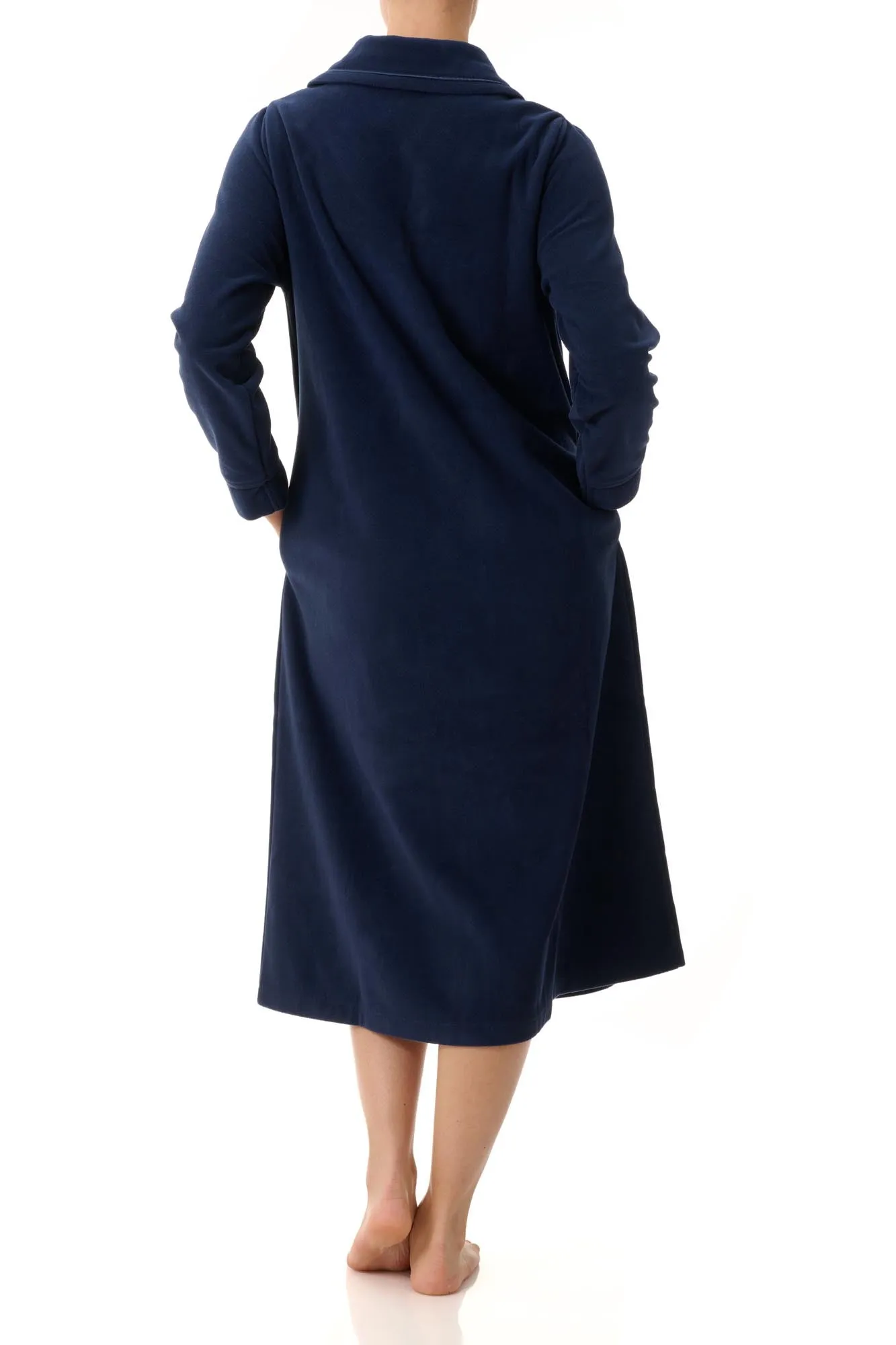 Navy Mid Button Gown