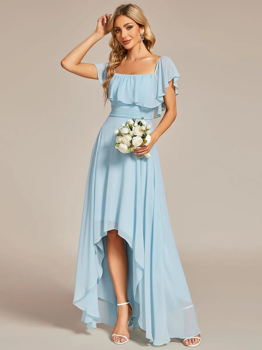 Off Shoulder Chiffon Split Wholesale Bridesmaid Dresses