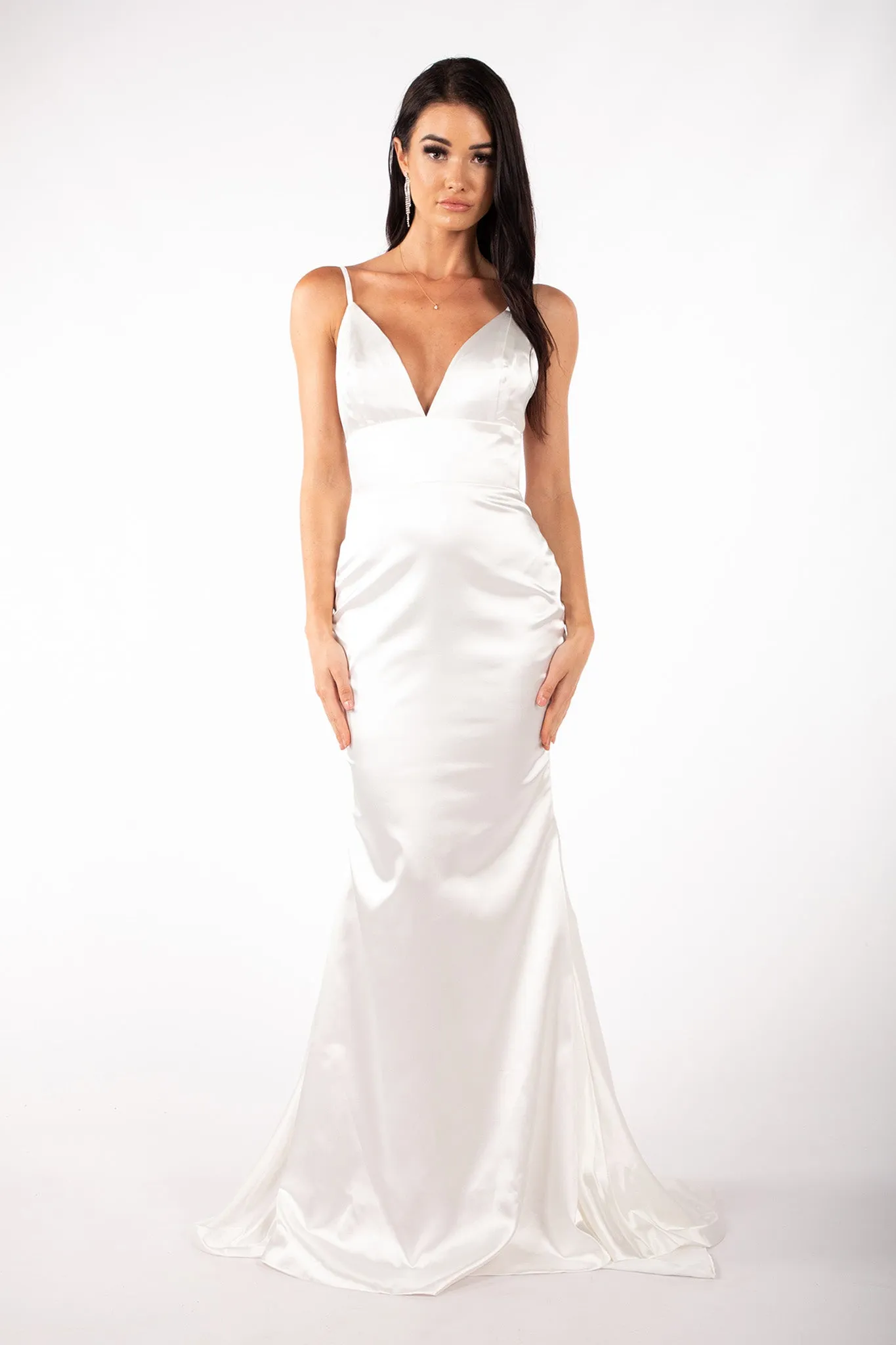 Penelope Satin Gown - Ivory (L & XL - Clearance Sale)