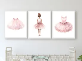 Pink Ballerina Nursery Wall Art