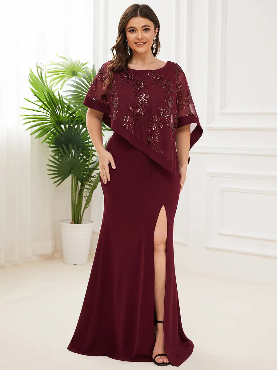 Plus Floor Length Side Split Wholesale Mother of Bridesmaids Dresses