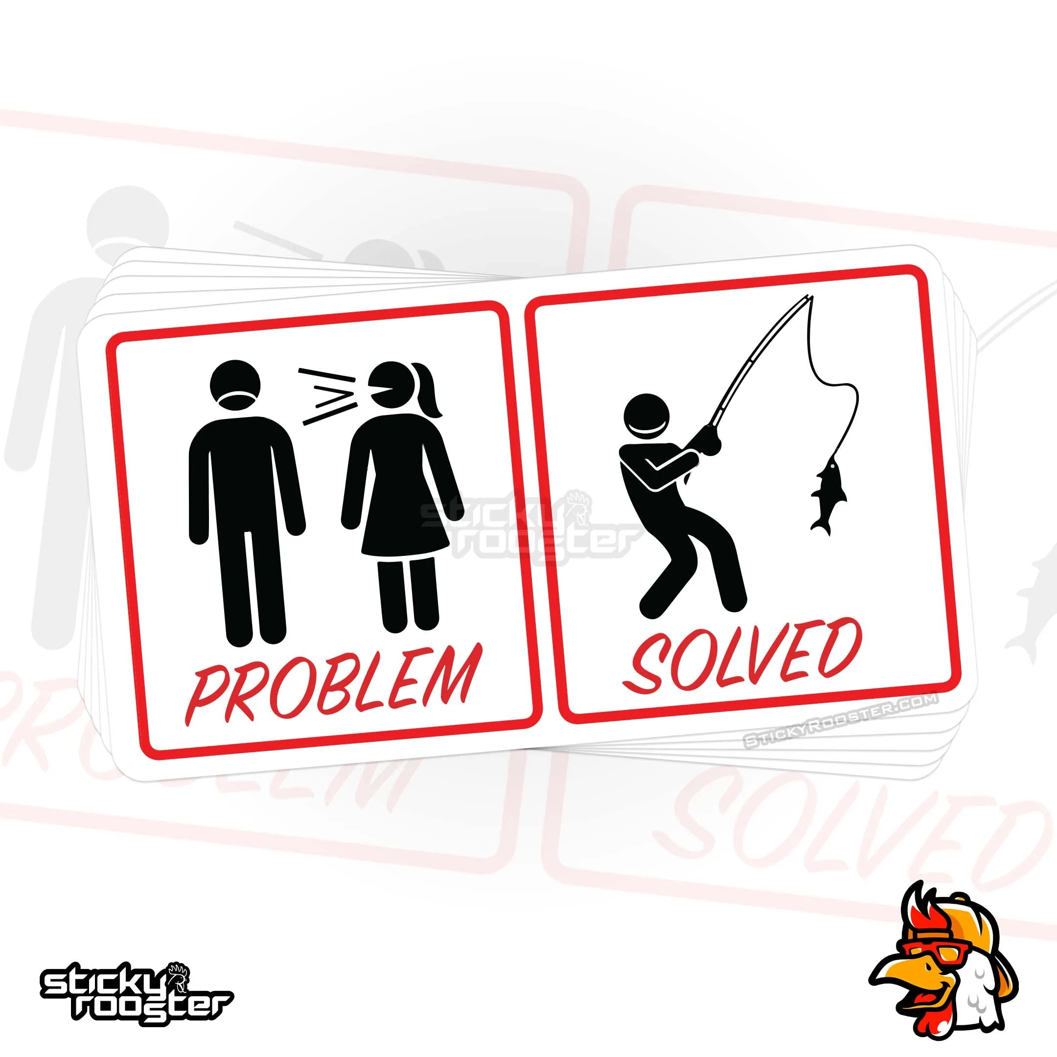 Problem - Solved fishing sticker