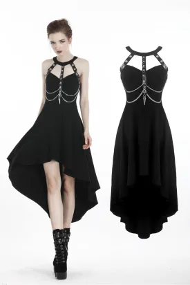 Punk metal chain tail dress DW316