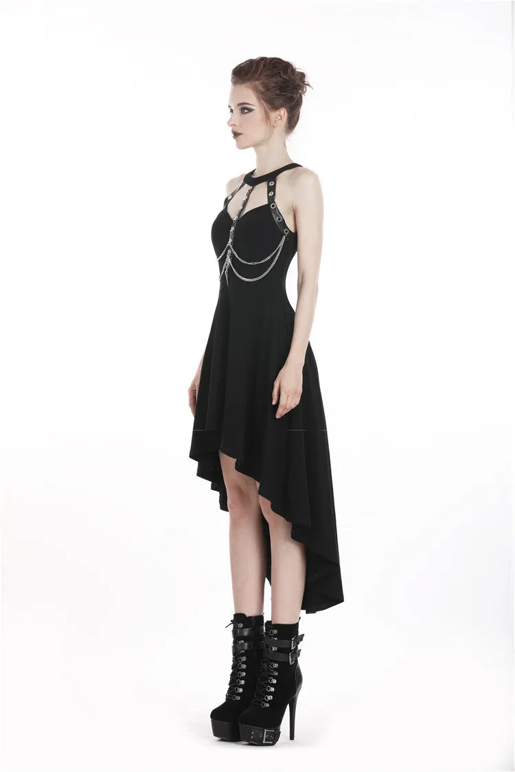 Punk metal chain tail dress DW316