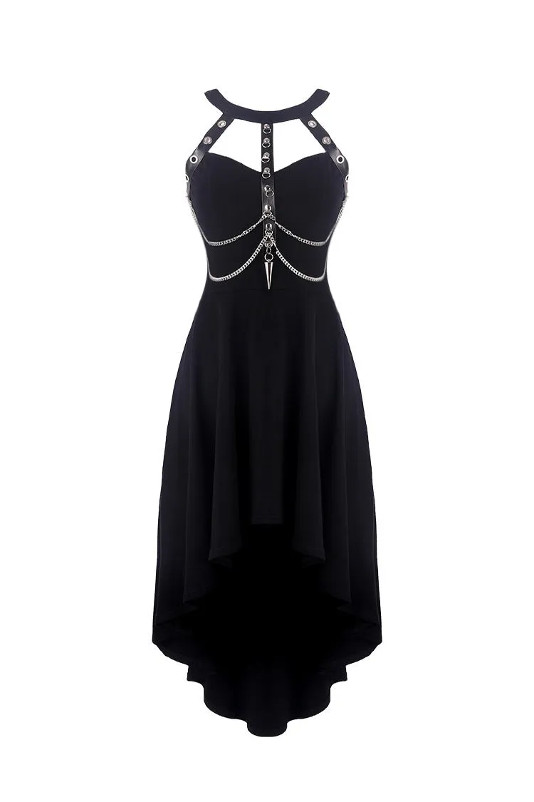 Punk metal chain tail dress DW316