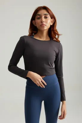 Reversible Twist Long Sleeve in Truffle