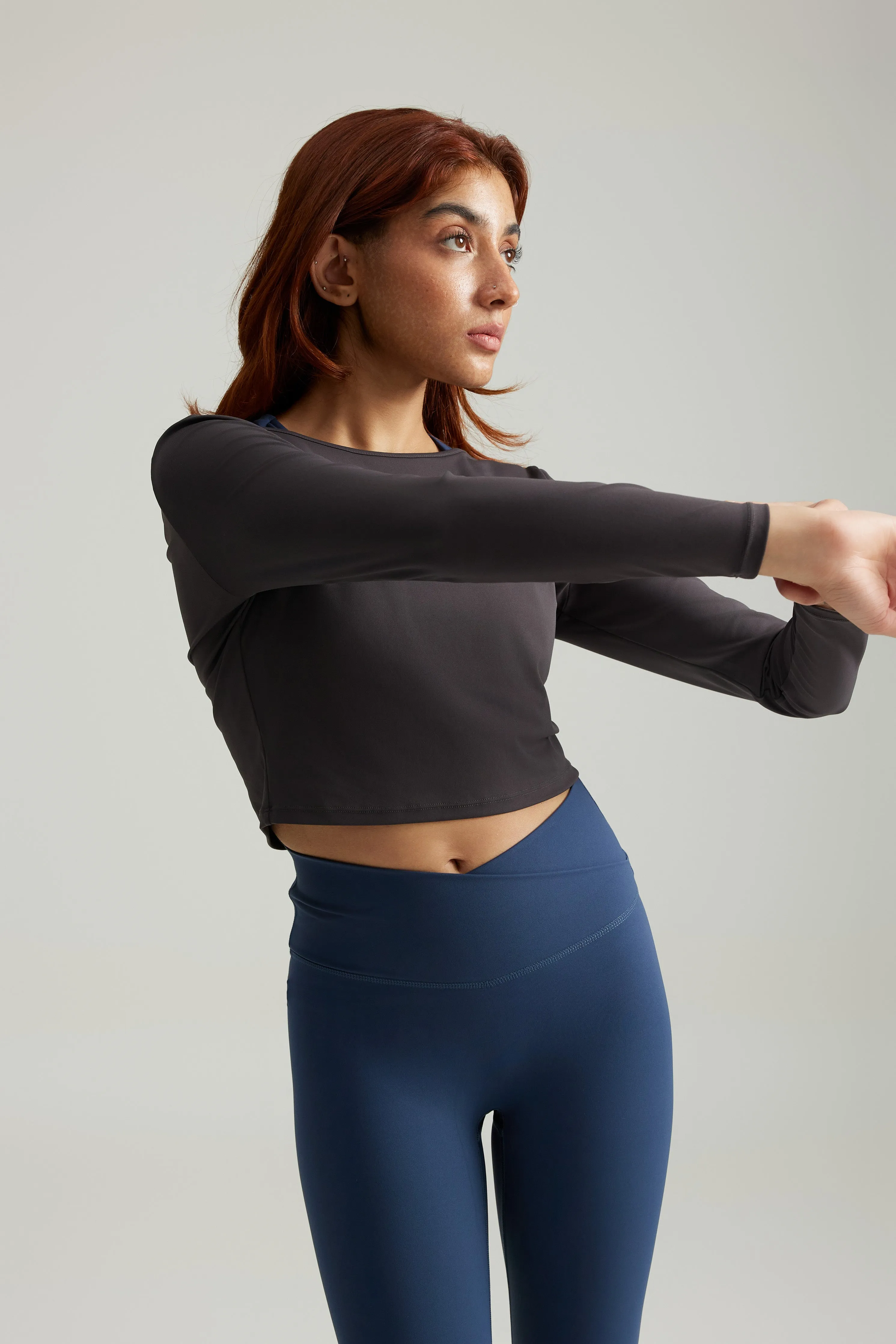 Reversible Twist Long Sleeve in Truffle