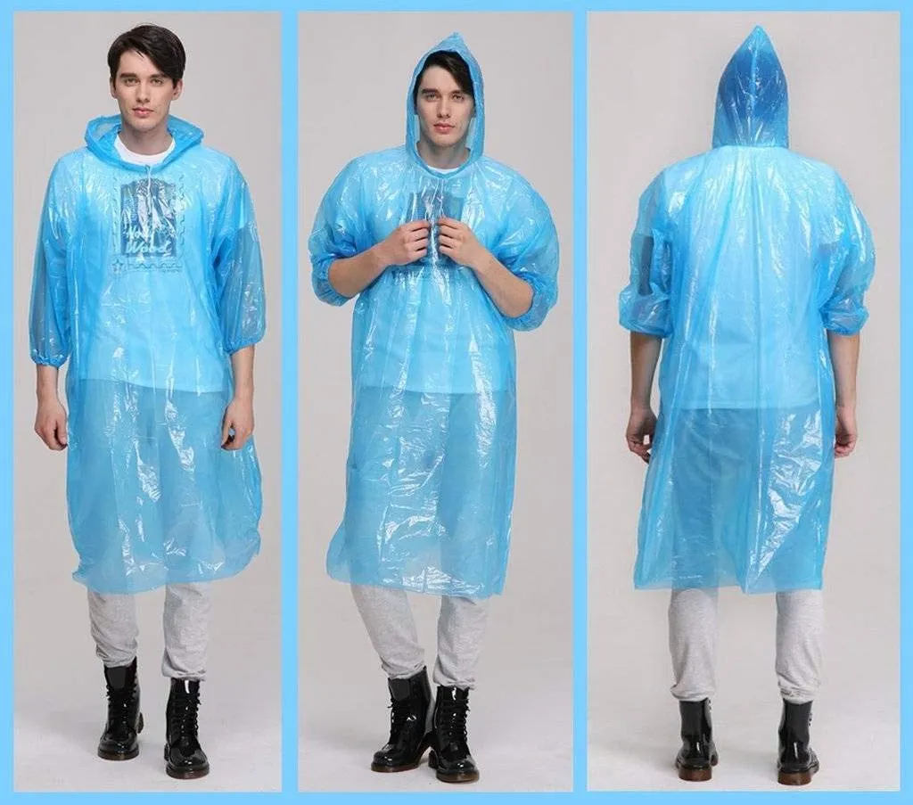 Romano nx PVC Waterproof Reusable Rain Ponchos Raincoat Rainwear Hooded Camping