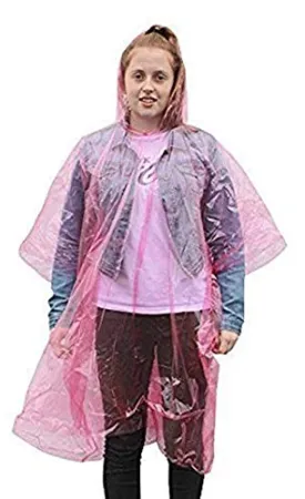 Romano nx PVC Waterproof Reusable Rain Ponchos Raincoat Rainwear Hooded Camping