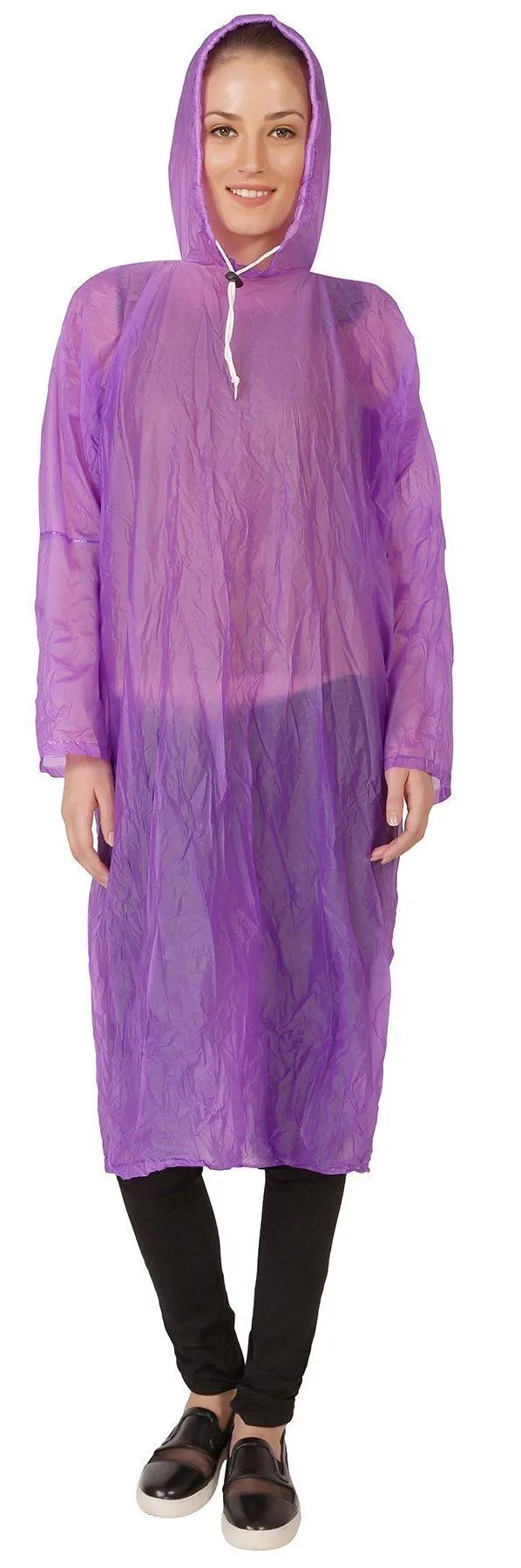 Romano nx PVC Waterproof Reusable Rain Ponchos Raincoat Rainwear Hooded Camping