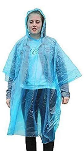 Romano nx PVC Waterproof Reusable Rain Ponchos Raincoat Rainwear Hooded Camping