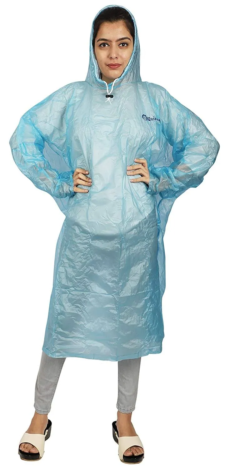 Romano nx PVC Waterproof Reusable Rain Ponchos Raincoat Rainwear Hooded Camping