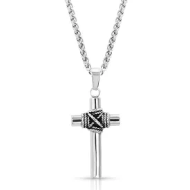 Rope Wrapped Cross Necklace for Men - Montana Silversmiths