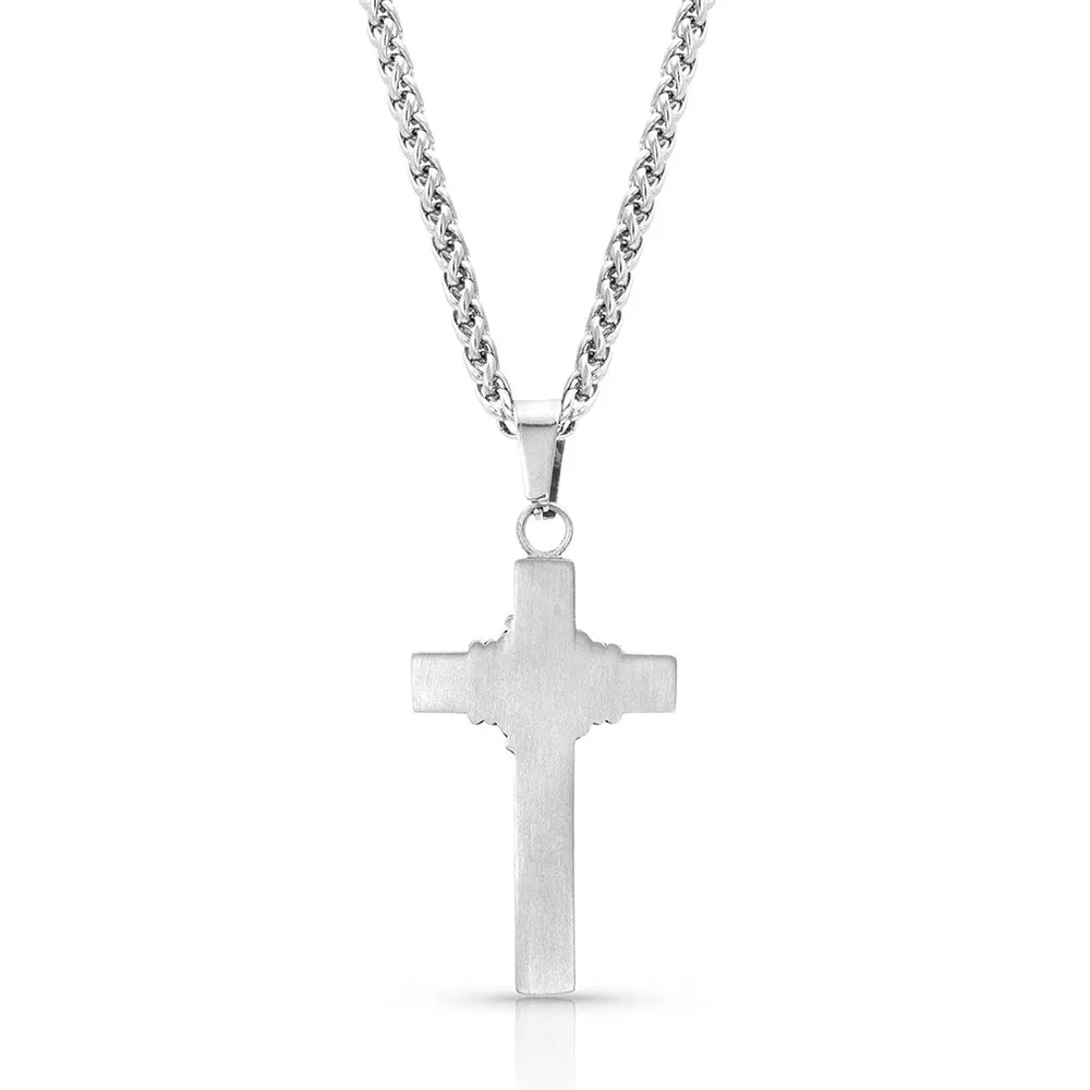 Rope Wrapped Cross Necklace for Men - Montana Silversmiths