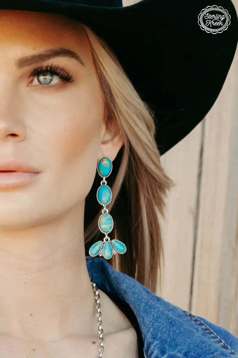 Rugged Saloon Earrings - Western Turquoise Jewelry for Bourbon Cowgirl