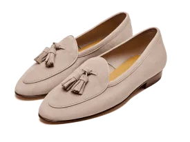 Sagan Classic Tassel Loafers in Albâtre Asteria Suede