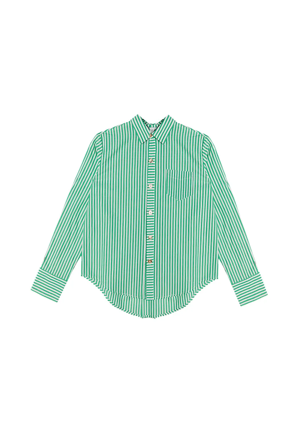 SAMPLE - Mel Mixed Button Down Shirt - Lime