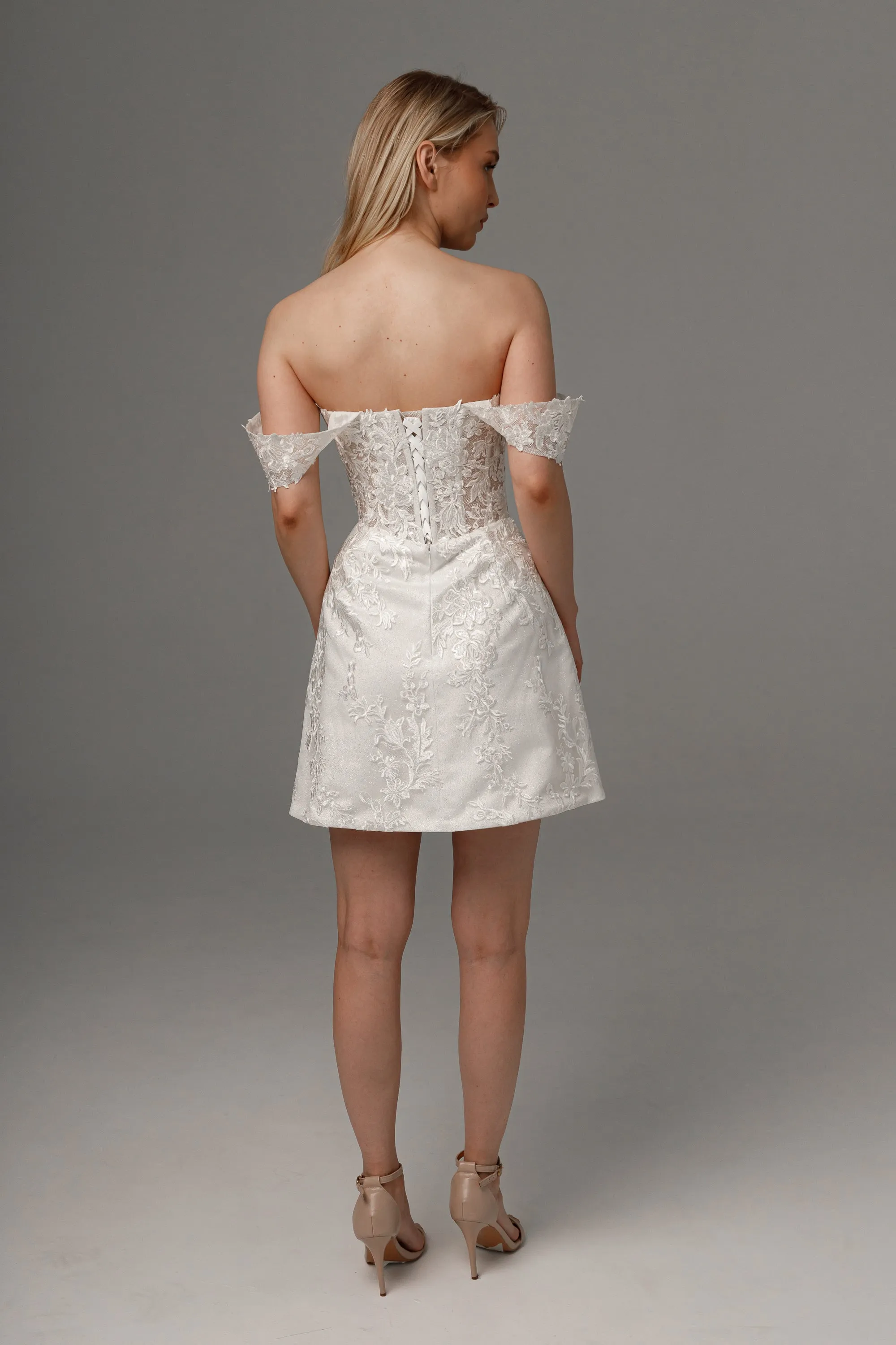 Short Lace Wedding Dress Mitsis