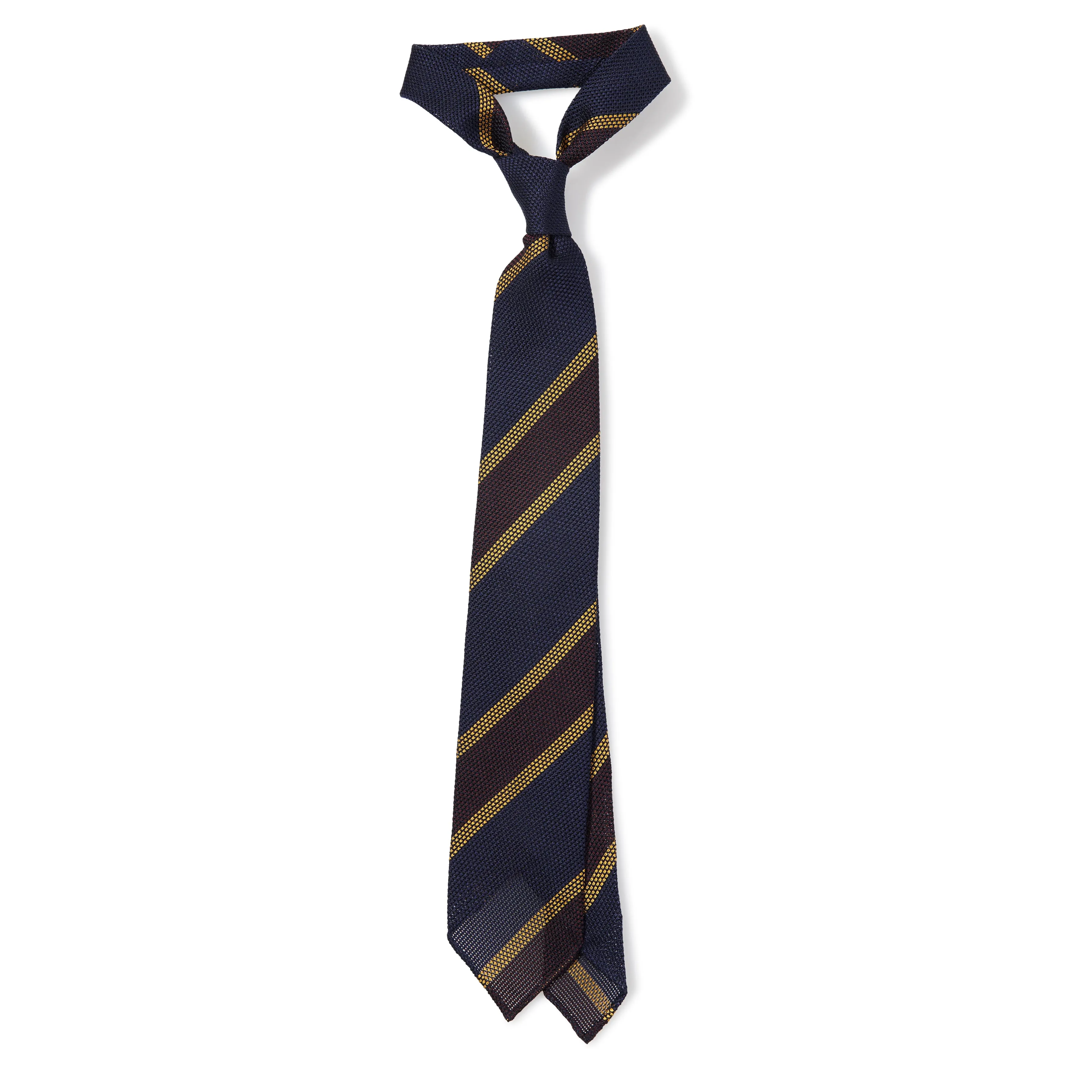 Silk Fina Grenadine Block Stripe Hand-rolled Tie