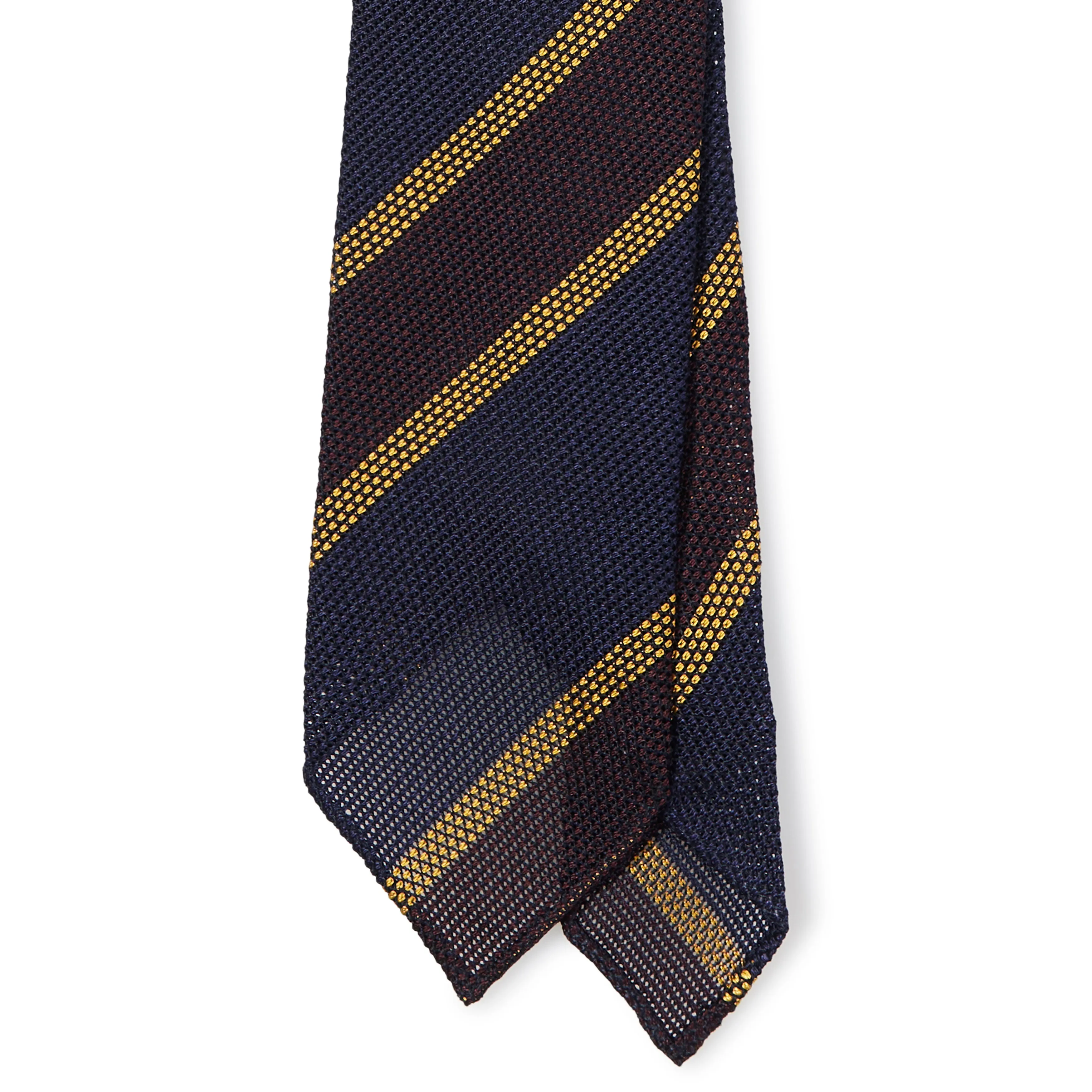 Silk Fina Grenadine Block Stripe Hand-rolled Tie