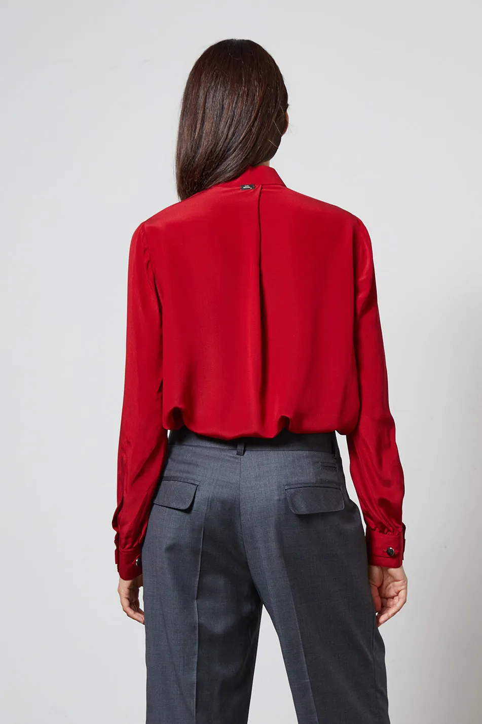 SKY B red - silk blouse