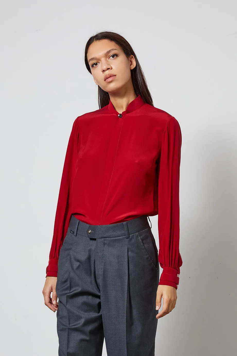 SKY B red - silk blouse