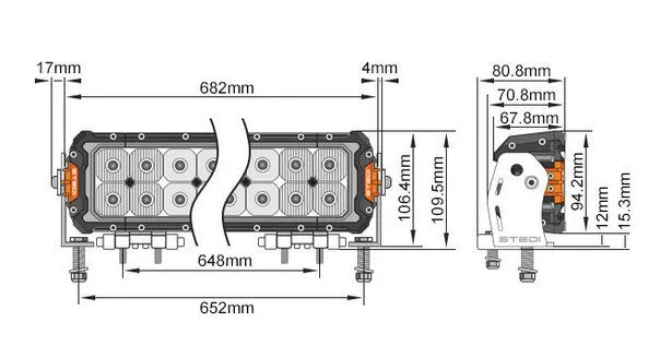 Stedi ST3303 Pro 28.2 Inch Double Row Ultra High Output LED Light Bar