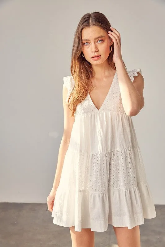 Take Me There Eyelet Romper Dress