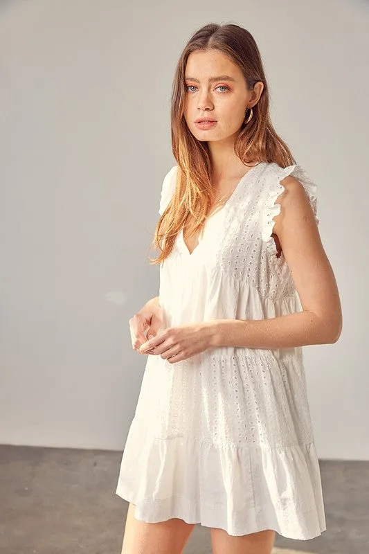 Take Me There Eyelet Romper Dress