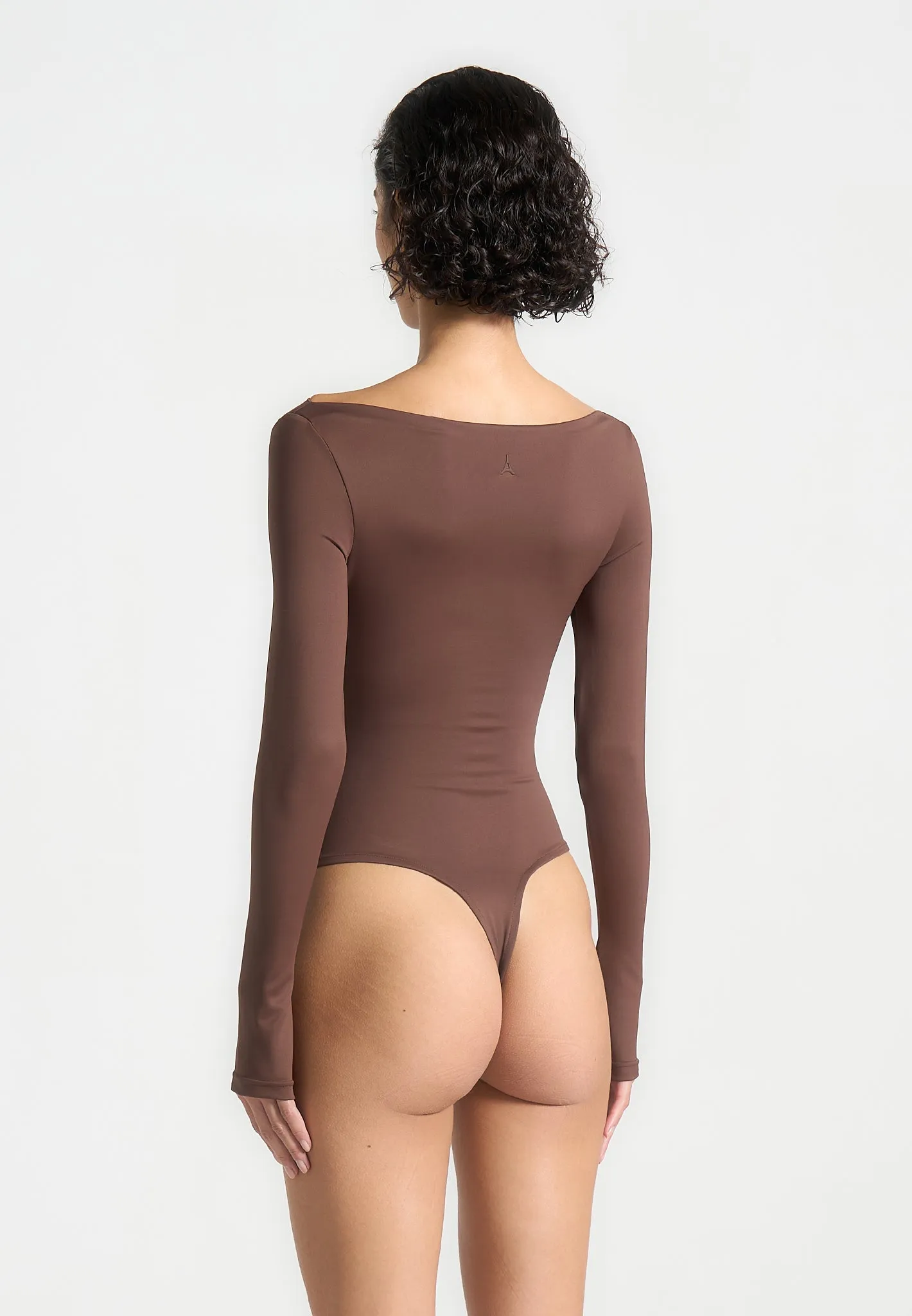 Éternelle Boat Neck Bodysuit - Brown