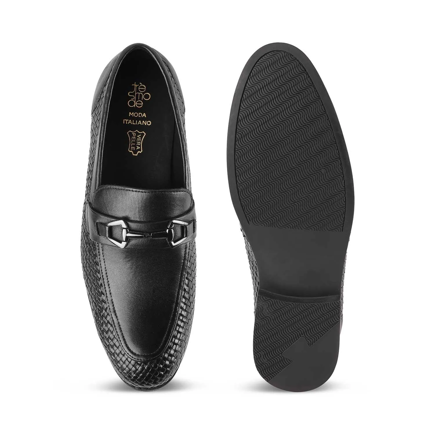 Tresmode Julio Black Men's Leather Loafers