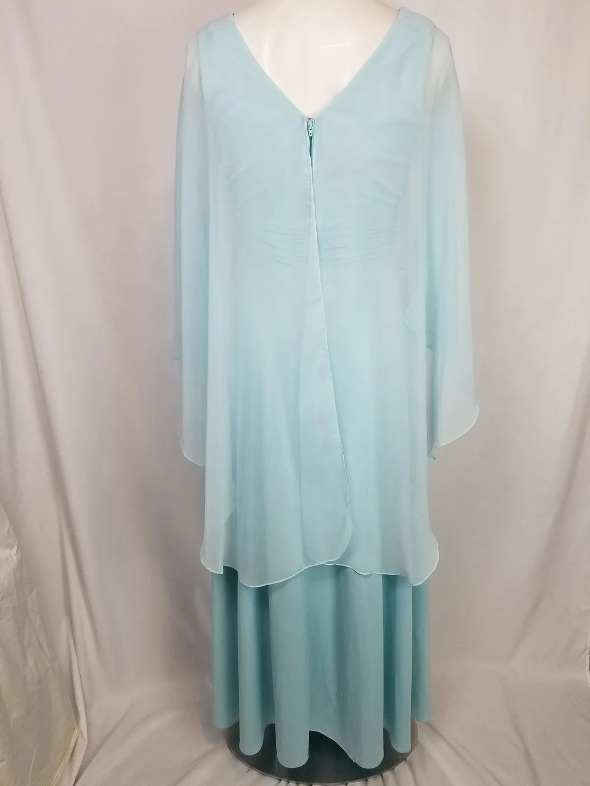 Vintage Gus Mayer Size M Aqua Cape Dress