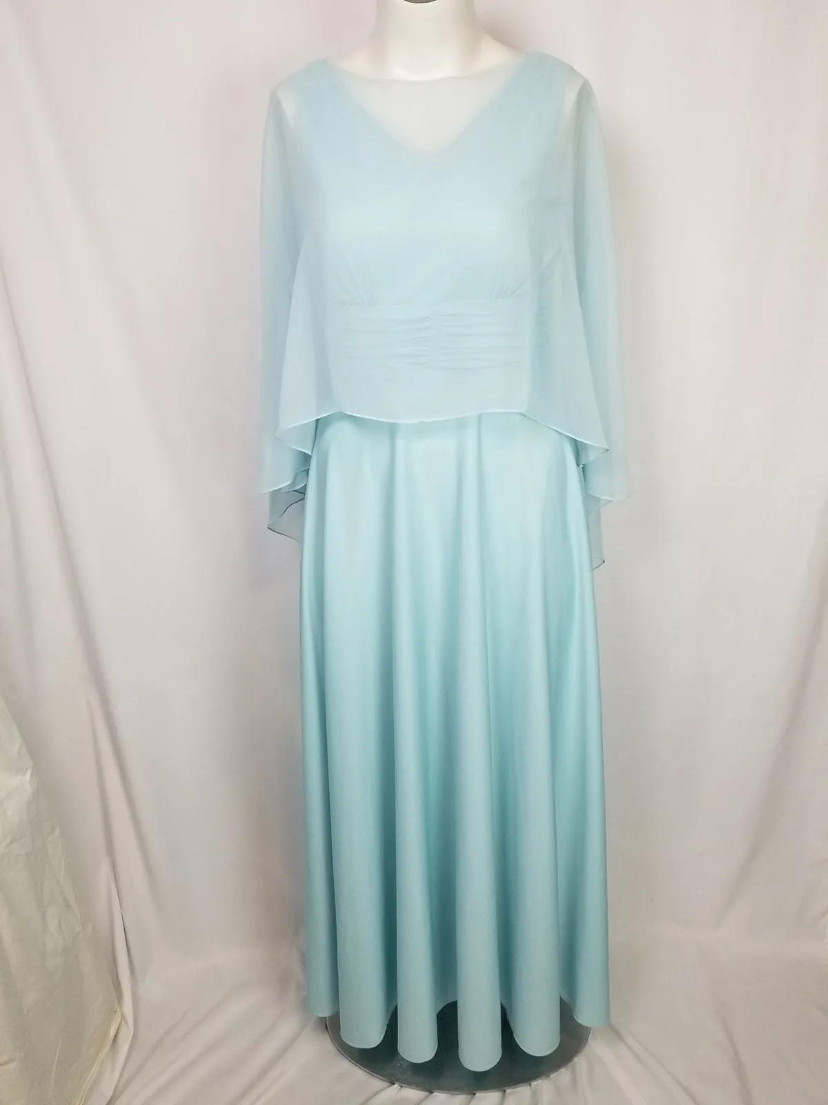 Vintage Gus Mayer Size M Aqua Cape Dress