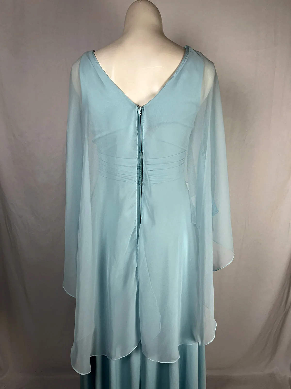 Vintage Gus Mayer Size M Aqua Cape Dress