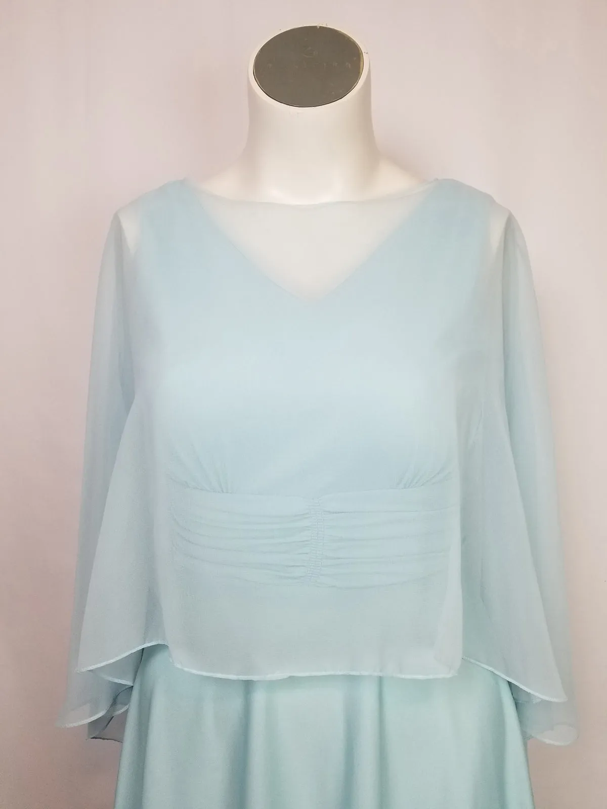 Vintage Gus Mayer Size M Aqua Cape Dress