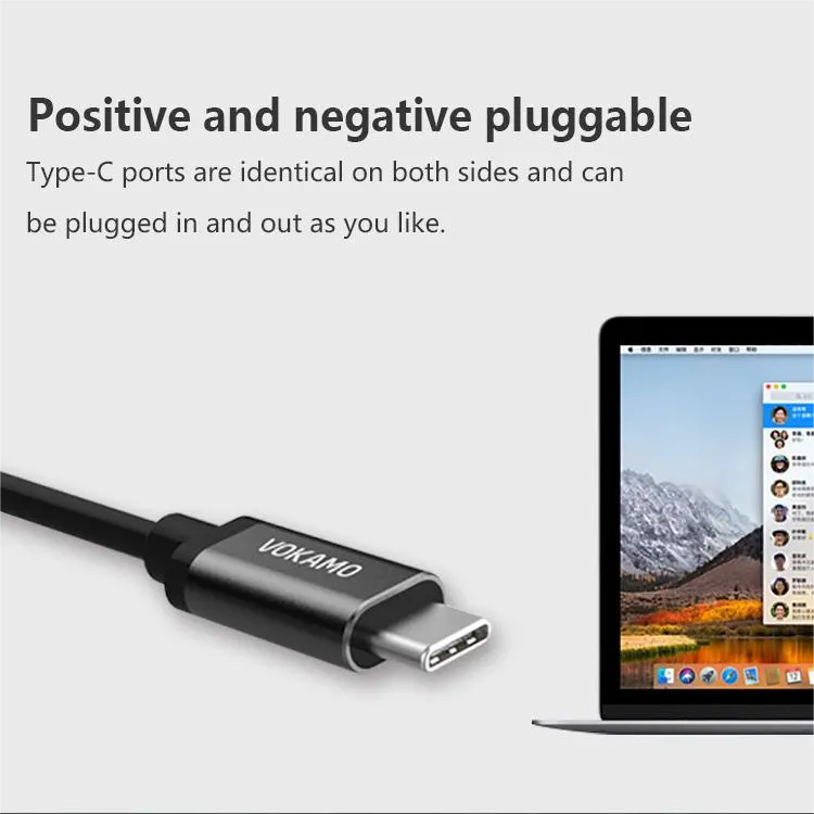 VOKAMO USB-C to Gigabit Ethernet Adapter Cable Portable 1-Gigabit Network Hub