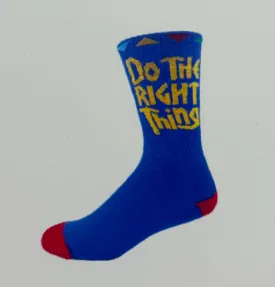 Woven Knit Socks: DTRT Royal Blue /Red